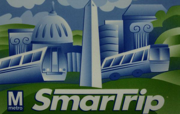 Пластиковая карточка Smartrip для проезда в метро в Washington, D.C.