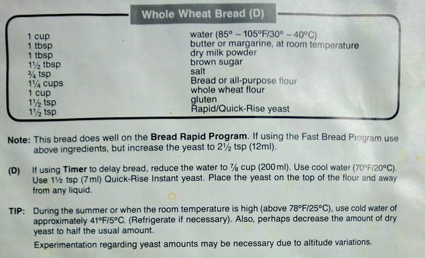 Рецепт хлеба из цельнозерновой муки