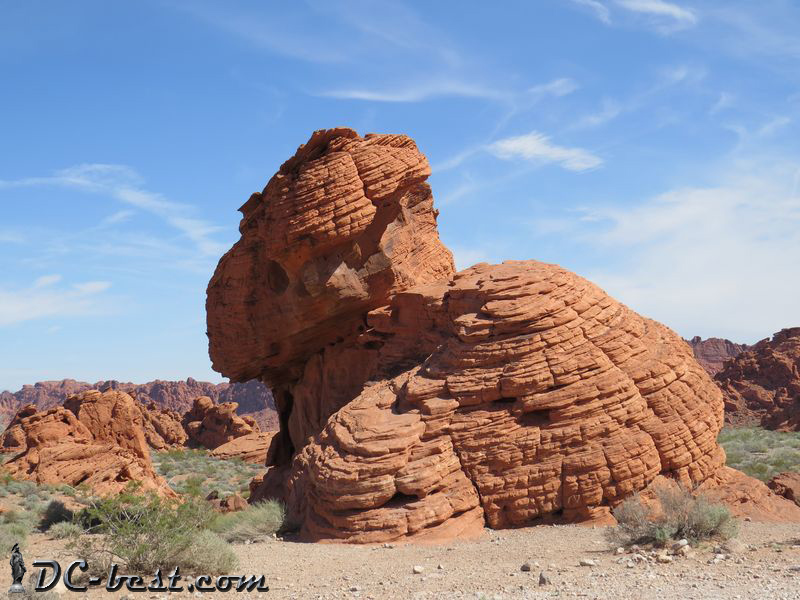 Причудливые каменные формы Долины Огня, штат Невада