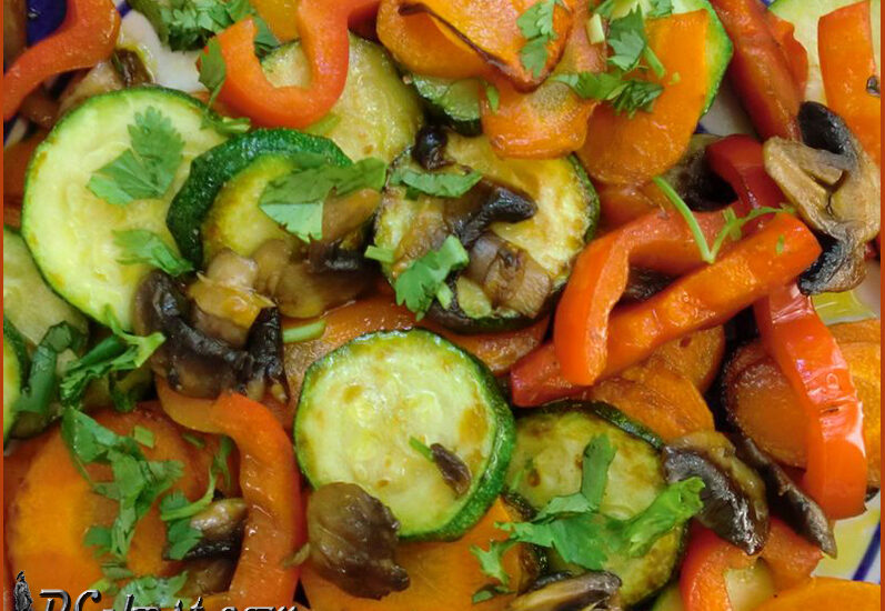Carrot, zucchini and red bell pepper medley
