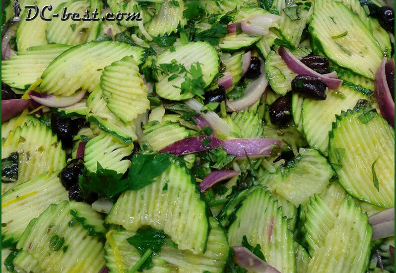 Салат из цуккини и оливок. Zucchini salad.