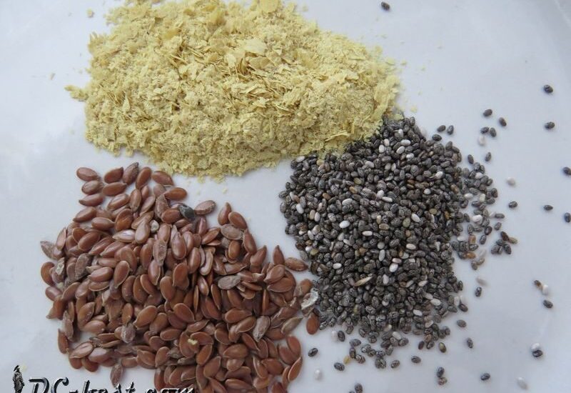 Flax seeds, Chia seeds, Yeast